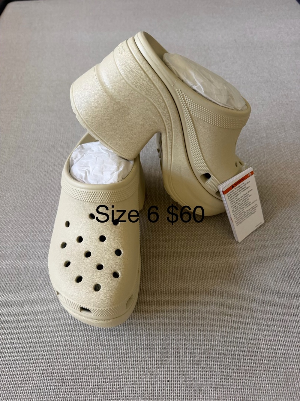 CROCS Women's Platform Clog in Cream